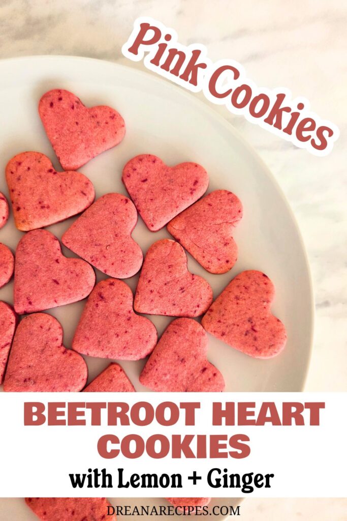 Beetroot Heart Cookies with Lemon & Ginger