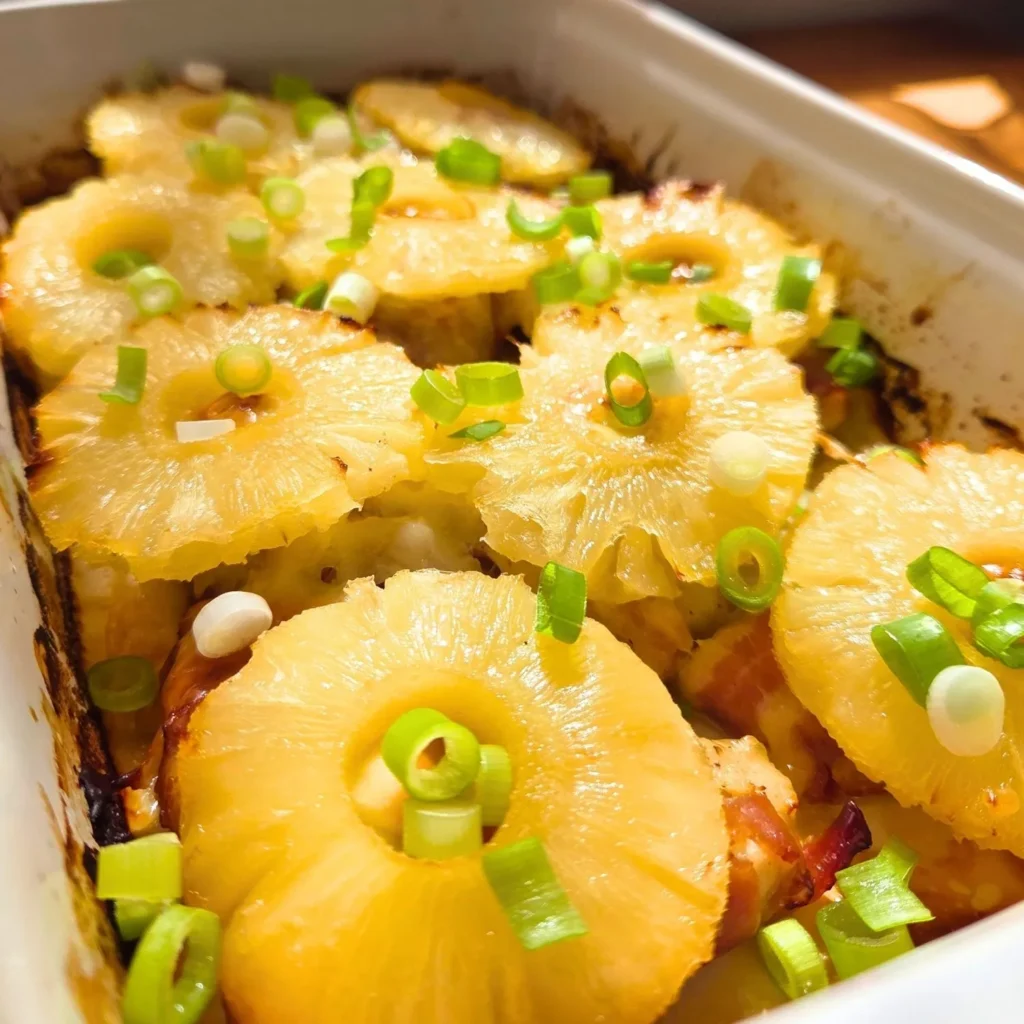 Bacon-wrapped pineapple chicken recipe